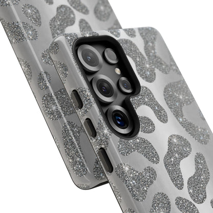 Silver Glitter Leopard Tough Case