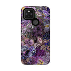 Purple Fleur-de-Lis Floral Tough Phone Case