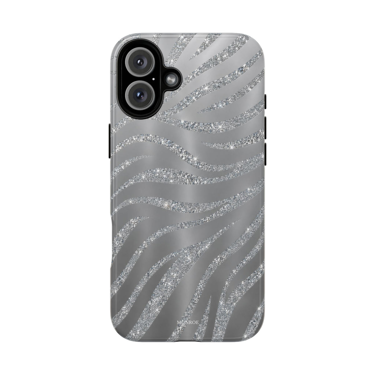 Silver Glitter Zebra Tough Case