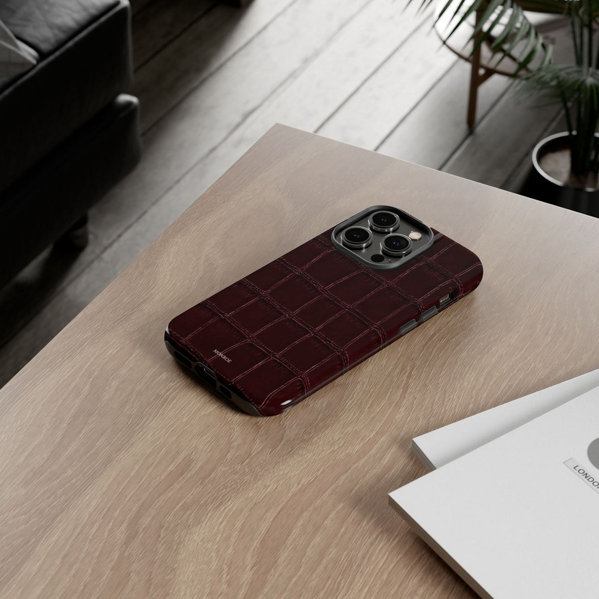 Burgundy Croc Tough Case