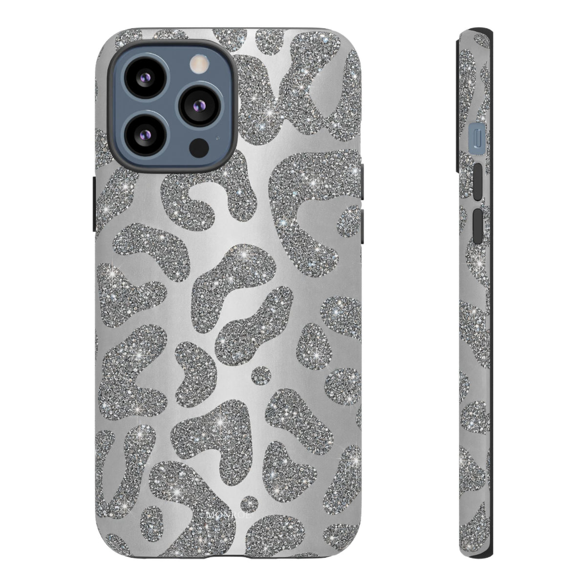 Silver Glitter Leopard Tough Case