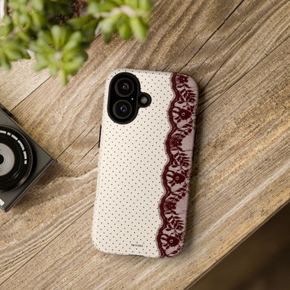 Burgundy Lace Edge Tough Case