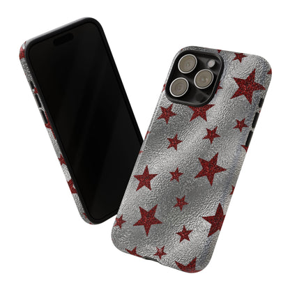 Silver Red Starry Tough Case