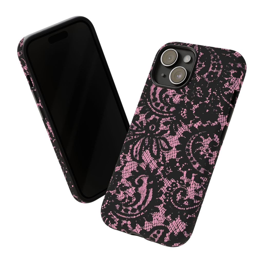 Pink Lace Pattern Tough Phone Case