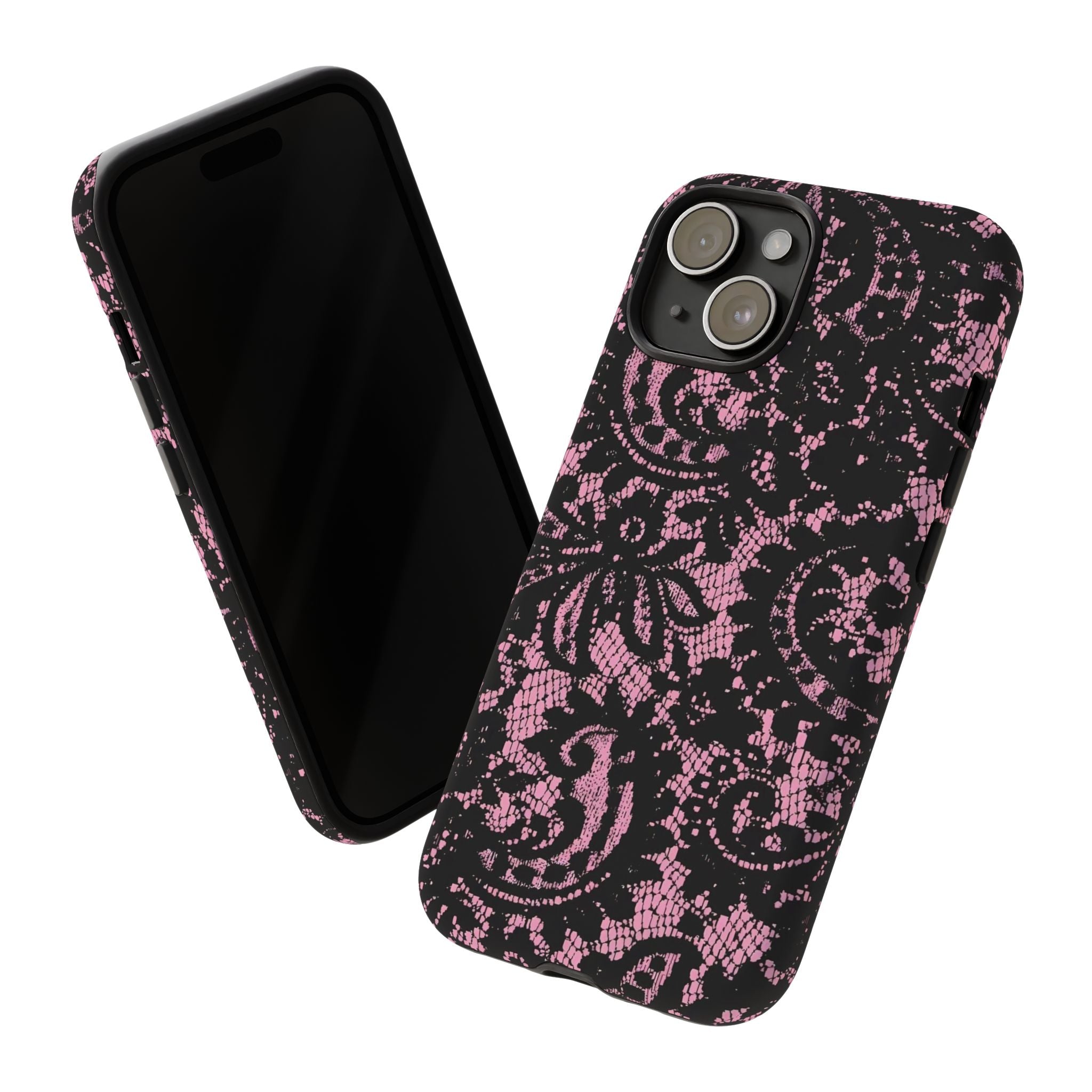 Pink Lace Pattern Tough Phone Case