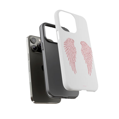 White & Pink Wings Tough Case