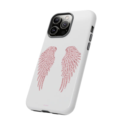 White & Pink Wings Tough Case