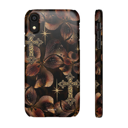 Brown Floral Cross Case