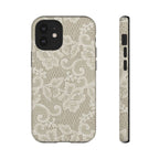 White Lace Pattern Tough Phone Case