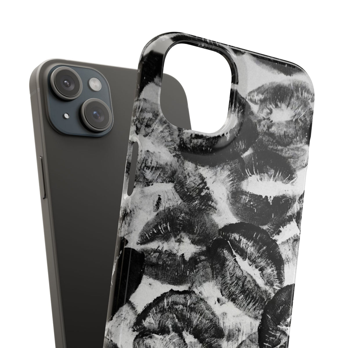 Black & White Kiss Print Case