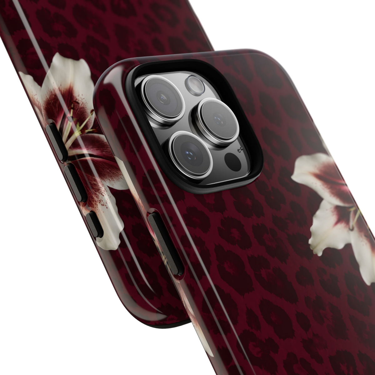 Burgundy Lily Leopard Tough Case