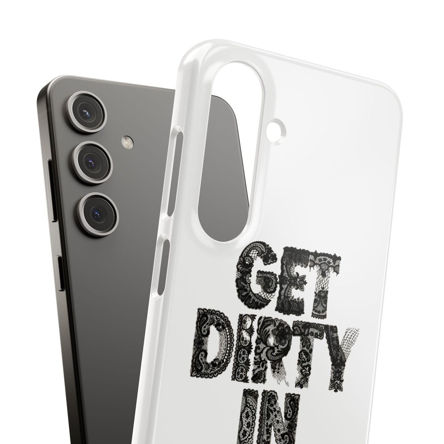 Get Dirty in Paris White Snap Case