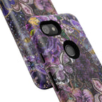 Purple Fleur-de-Lis Floral Tough Phone Case
