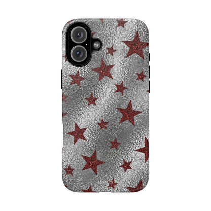 Silver Red Starry Tough Case