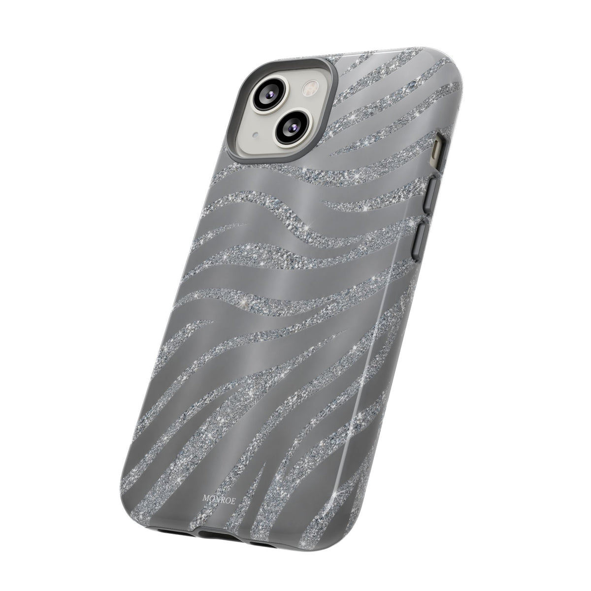 Silver Glitter Zebra Tough Case