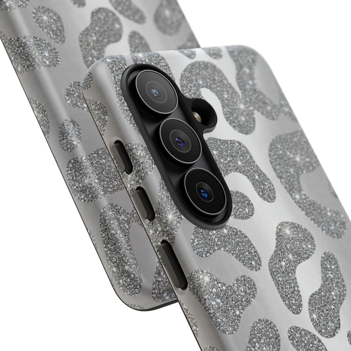 Silver Glitter Leopard Tough Case