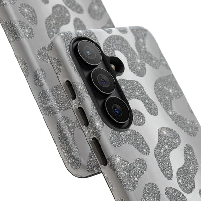 Silver Glitter Leopard Tough Case