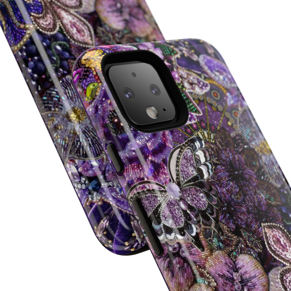 Purple Fleur-de-Lis Floral Tough Phone Case