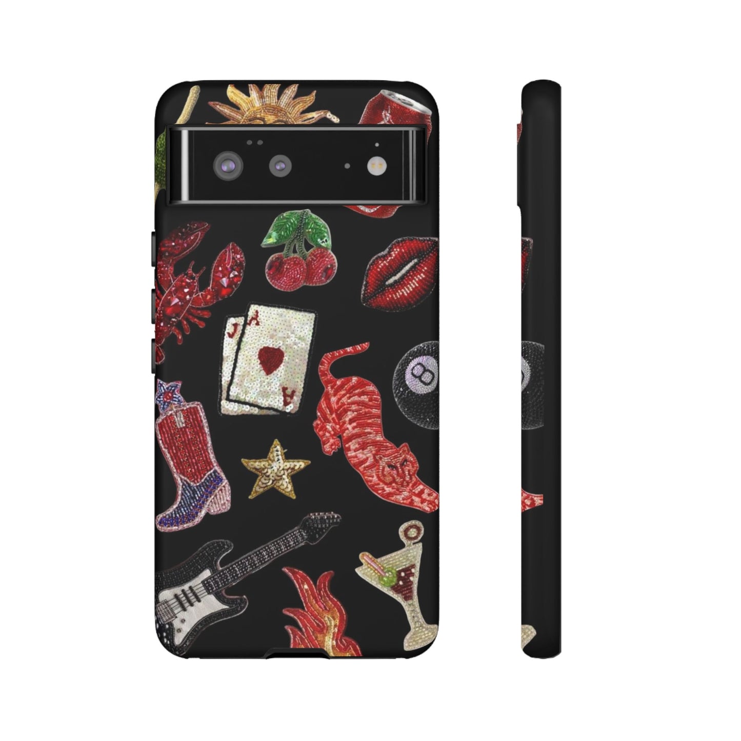Retro Patch Motif Tough Case