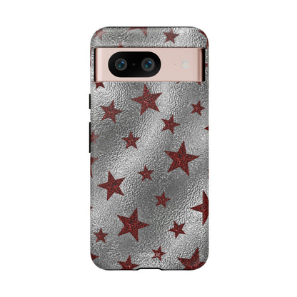 Silver Red Starry Tough Case