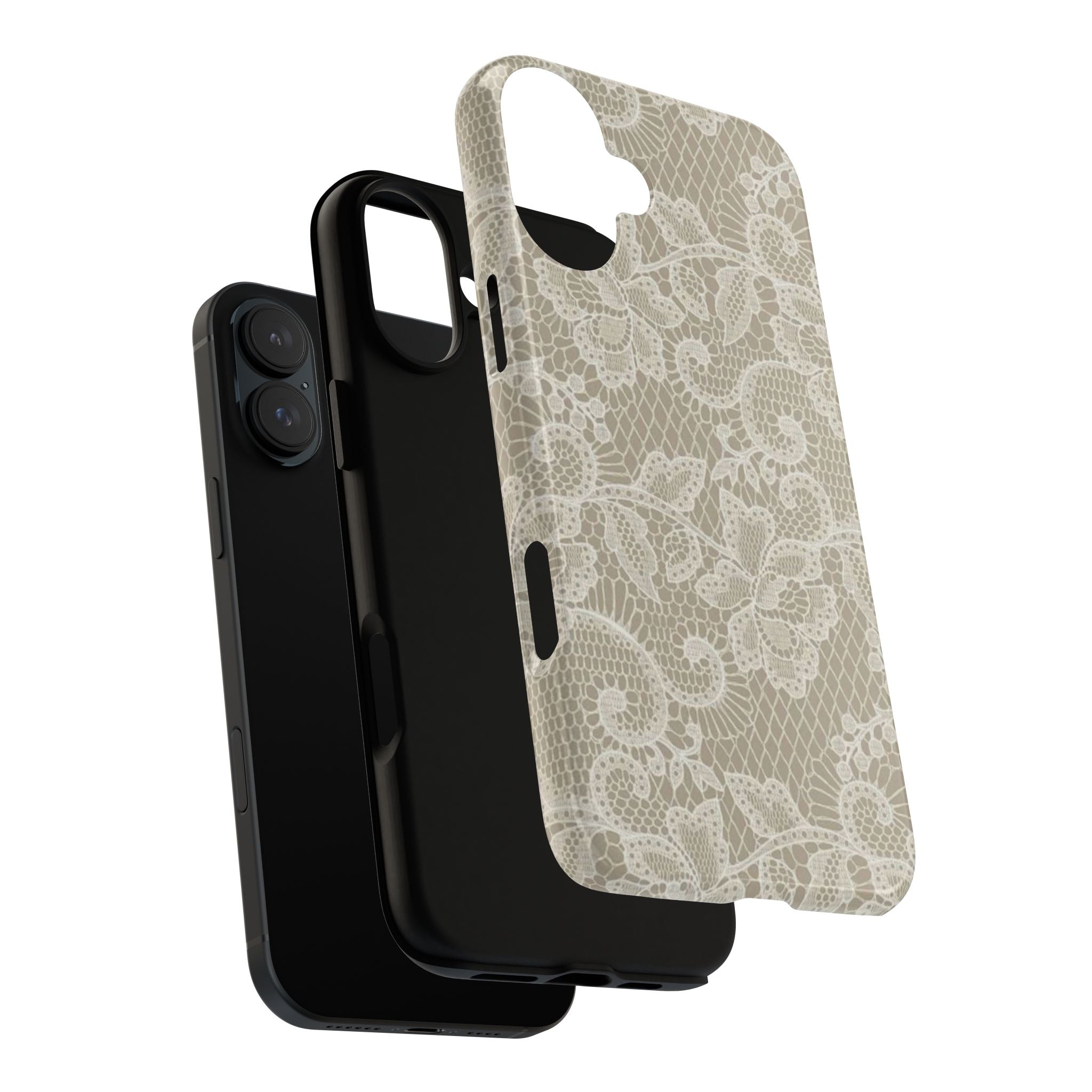 White Lace Pattern Tough Phone Case