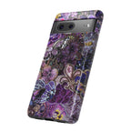 Purple Fleur-de-Lis Floral Tough Phone Case