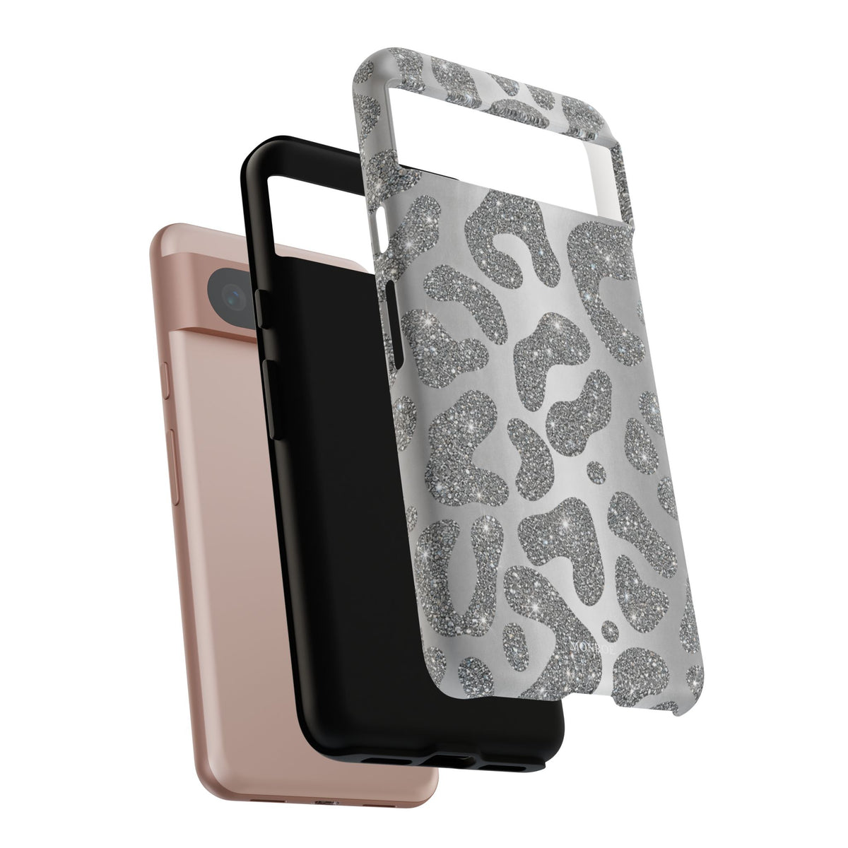 Silver Glitter Leopard Tough Case