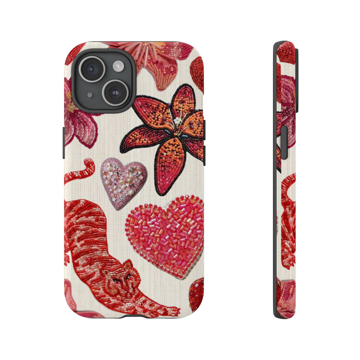 Floral & Heart Pattern Tough Case