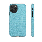 Croc Embossed Turquoise Phone Case
