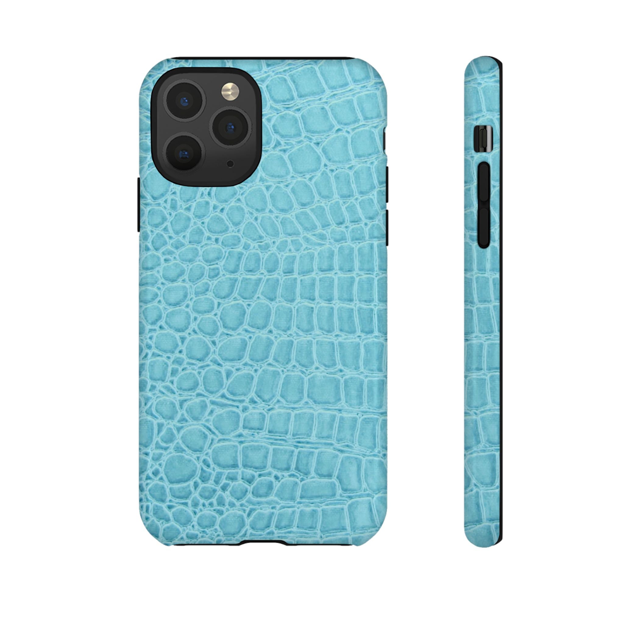 Croc Embossed Turquoise Phone Case