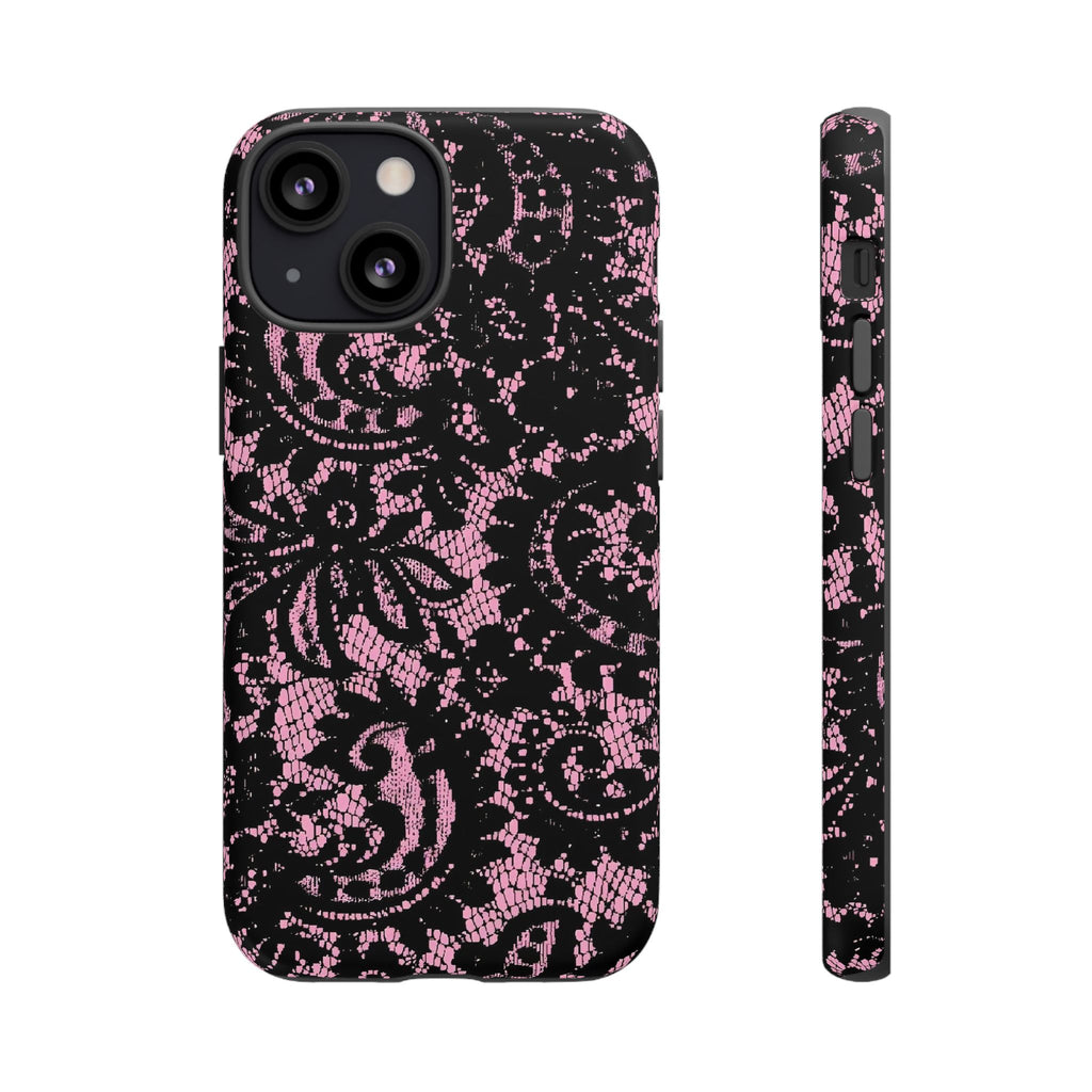 Pink Lace Pattern Tough Phone Case