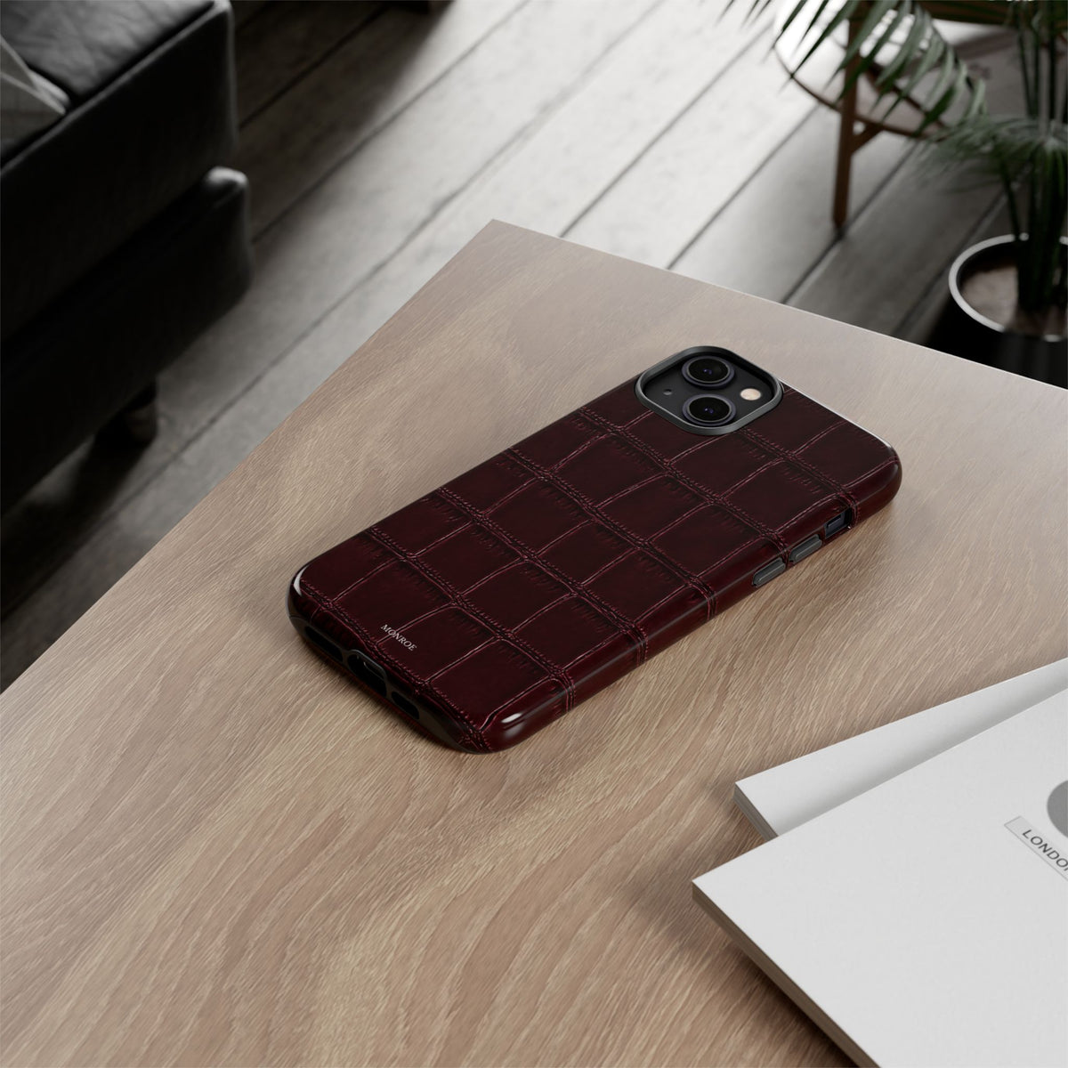 Burgundy Croc Tough Case
