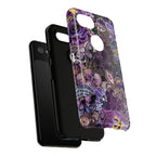 Purple Fleur-de-Lis Floral Tough Phone Case