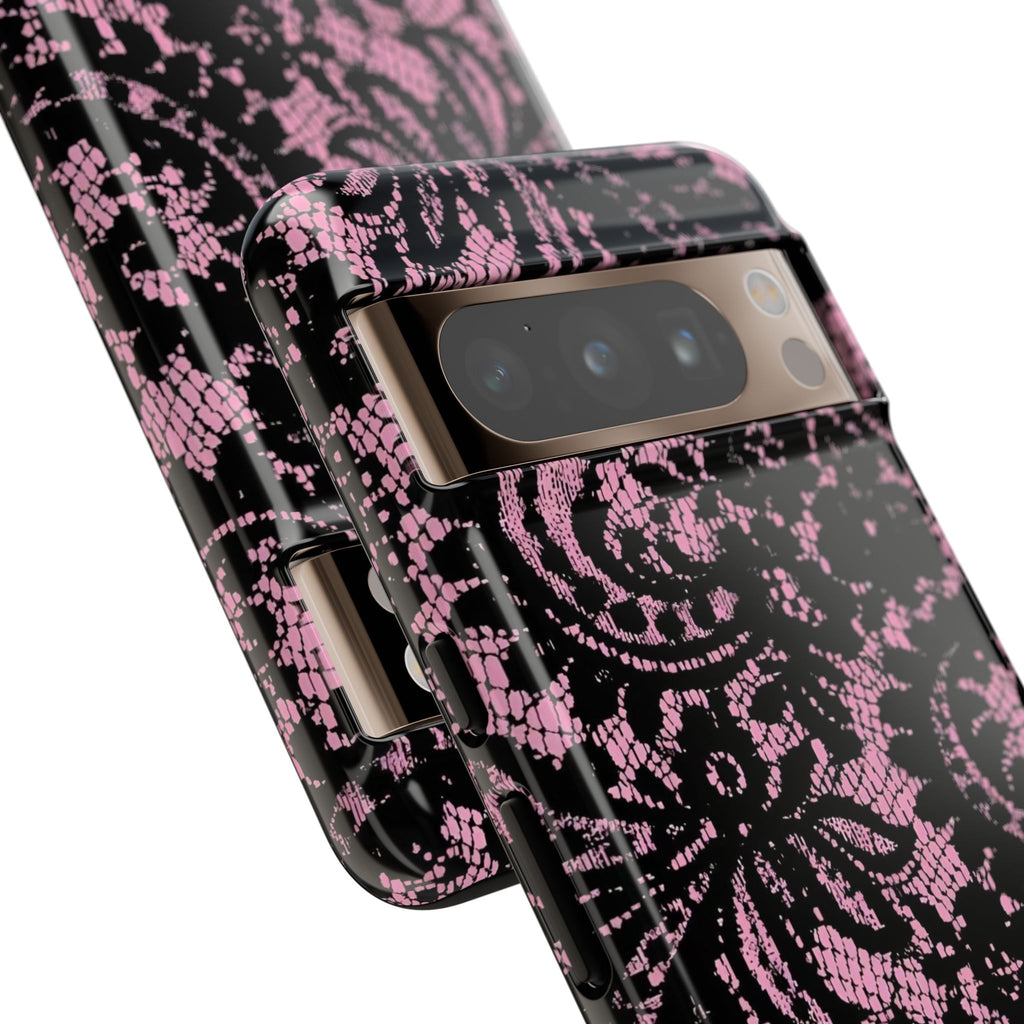 Pink Lace Pattern Tough Phone Case