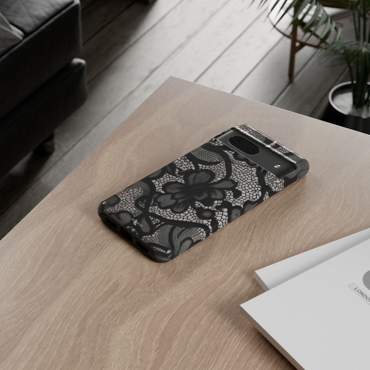 Black Floral Vintage Case