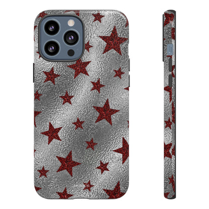 Silver Red Starry Tough Case