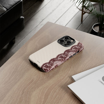 Burgundy Lace Edge Tough Case