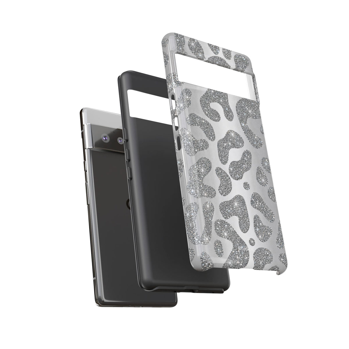 Silver Glitter Leopard Tough Case