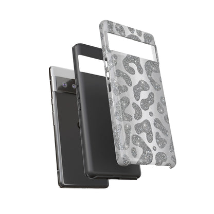Silver Glitter Leopard Tough Case