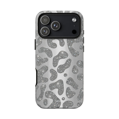 Silver Glitter Leopard Tough Case