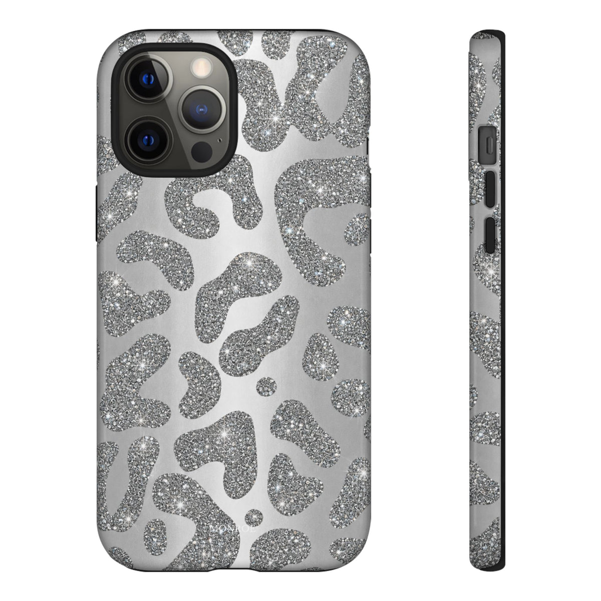 Silver Glitter Leopard Tough Case
