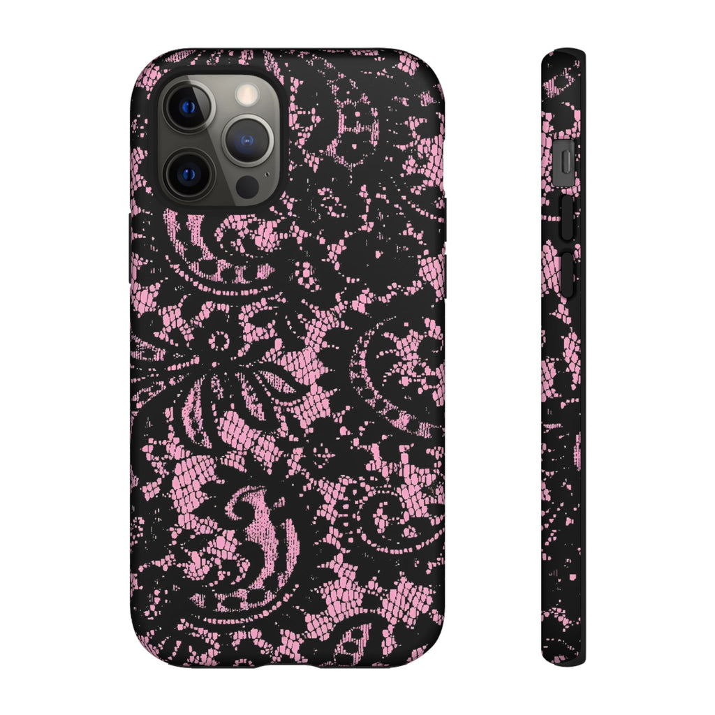 Pink Lace Pattern Tough Phone Case
