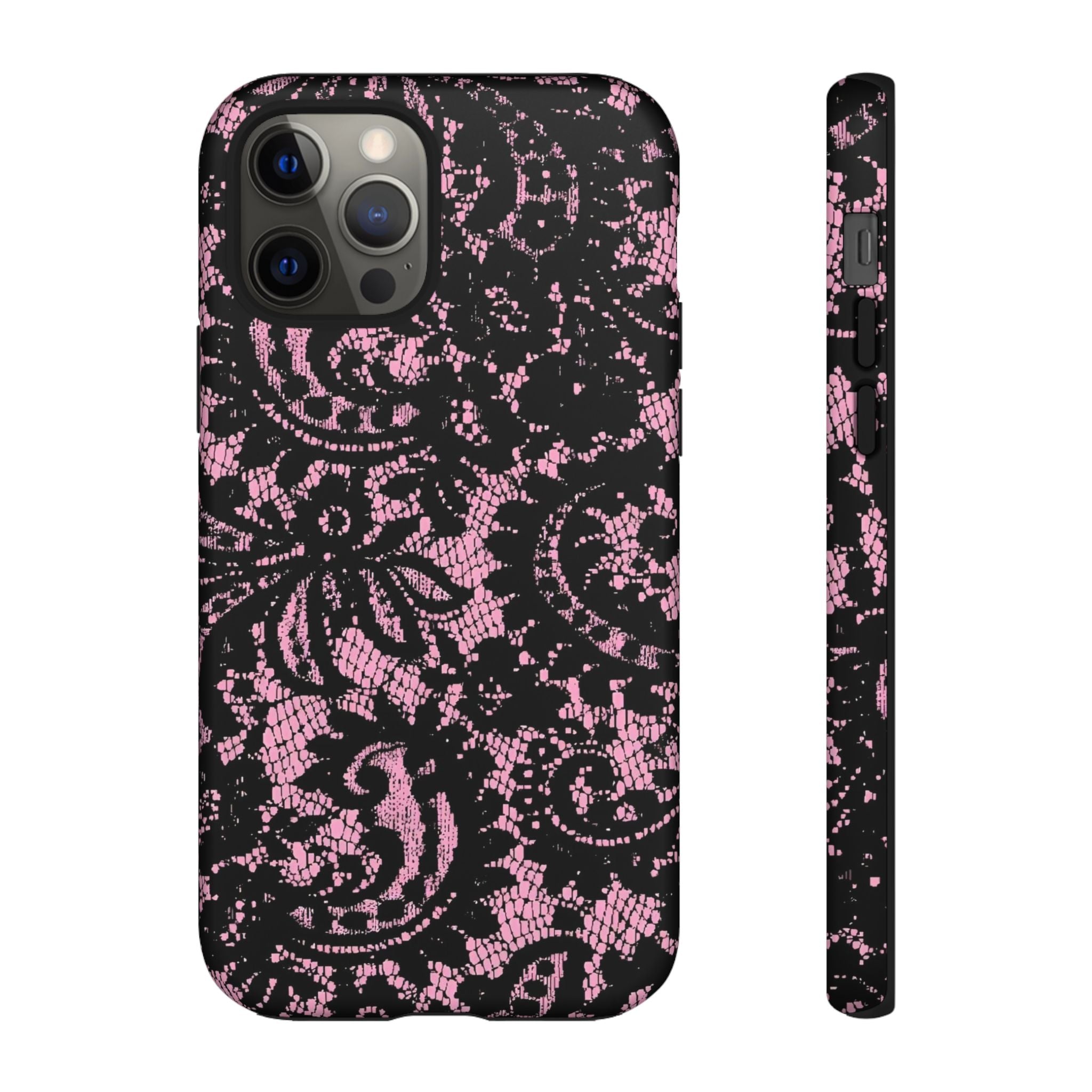Pink Lace Pattern Tough Phone Case
