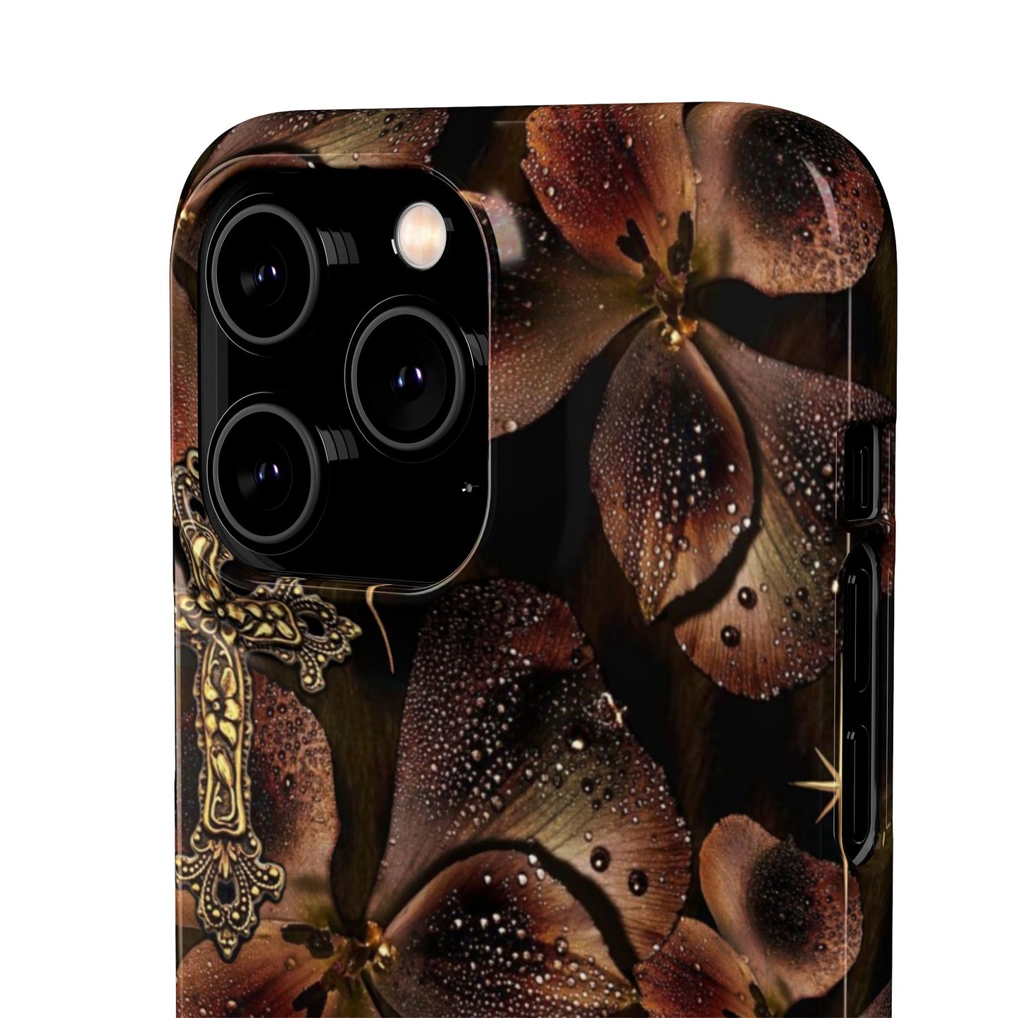 Brown Floral Cross Case