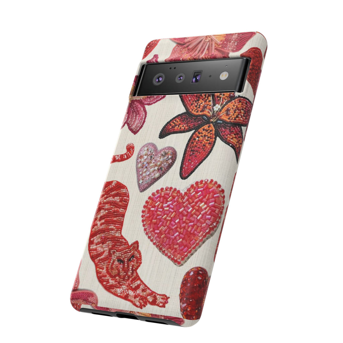 Floral & Heart Pattern Tough Case