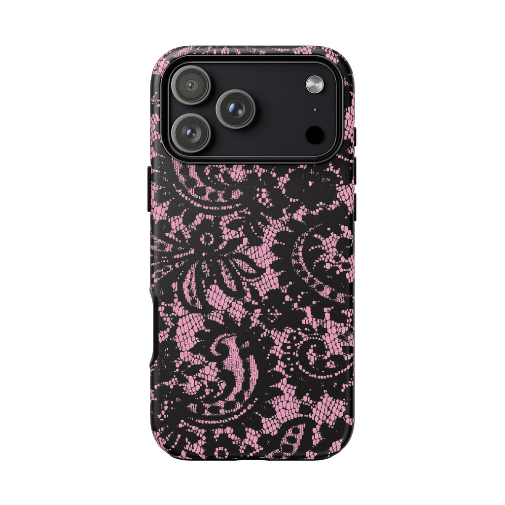 Pink Lace Pattern Tough Phone Case