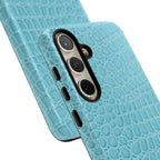 Croc Embossed Turquoise Phone Case