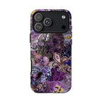 Purple Fleur-de-Lis Floral Tough Phone Case