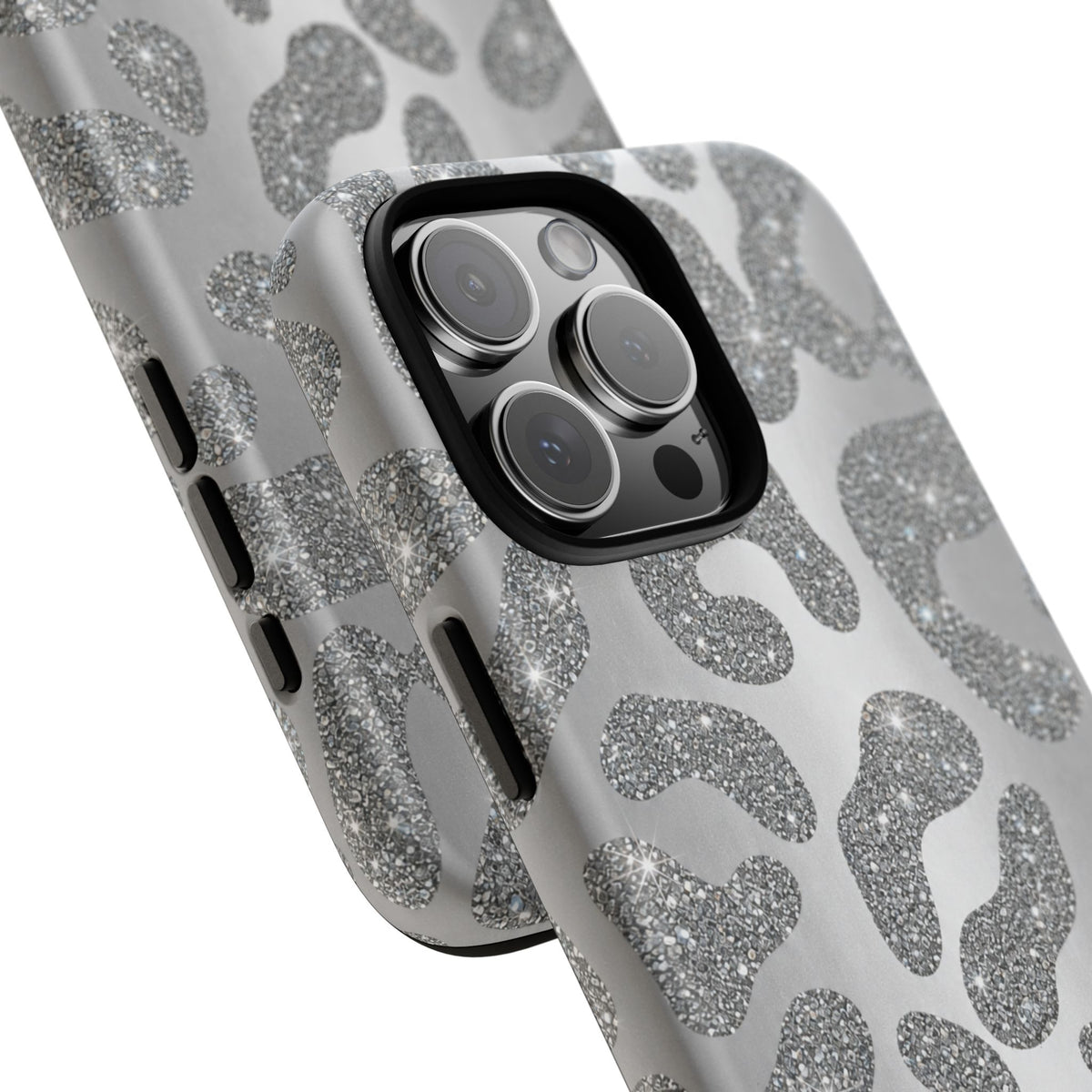 Silver Glitter Leopard Tough Case