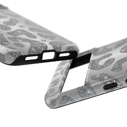 Silver Glitter Leopard Tough Case